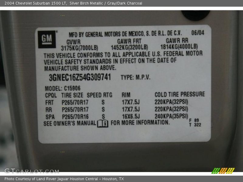Silver Birch Metallic / Gray/Dark Charcoal 2004 Chevrolet Suburban 1500 LT