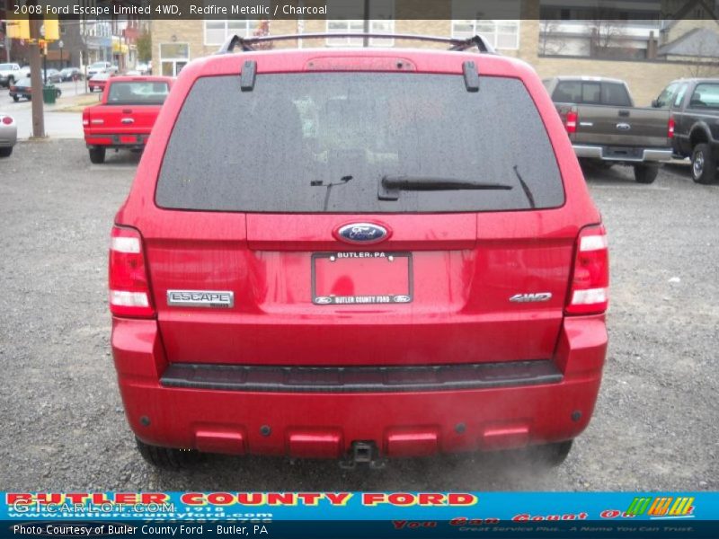 Redfire Metallic / Charcoal 2008 Ford Escape Limited 4WD