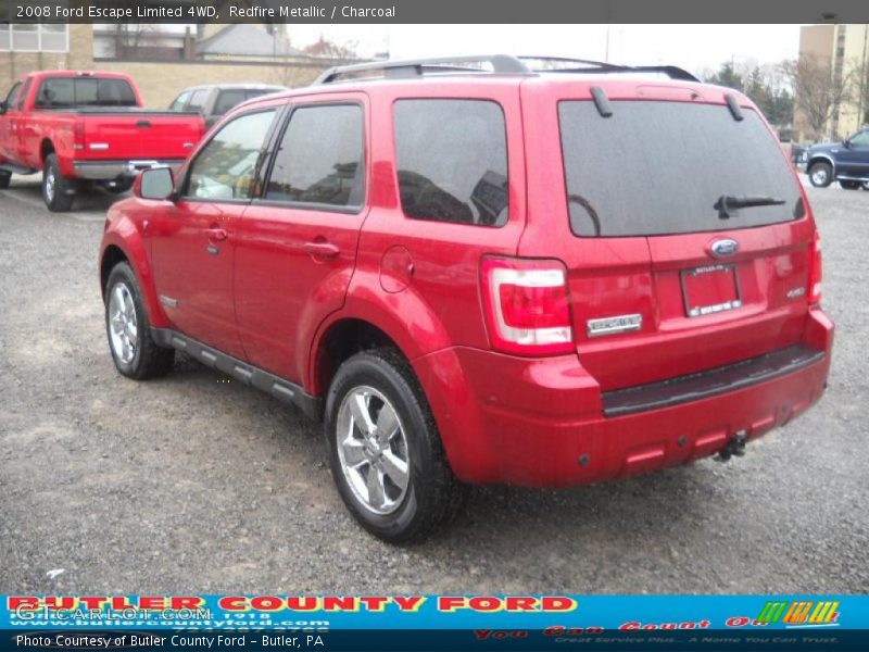 Redfire Metallic / Charcoal 2008 Ford Escape Limited 4WD