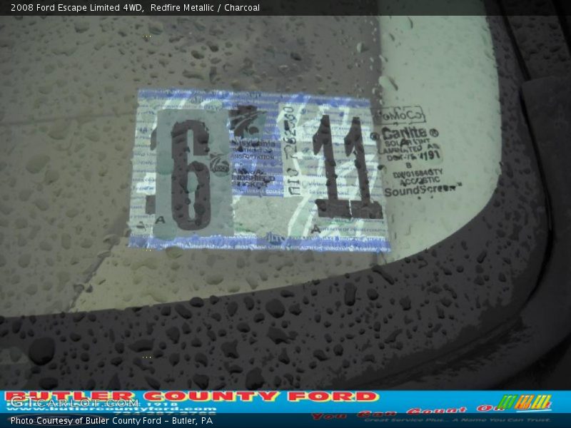 Redfire Metallic / Charcoal 2008 Ford Escape Limited 4WD