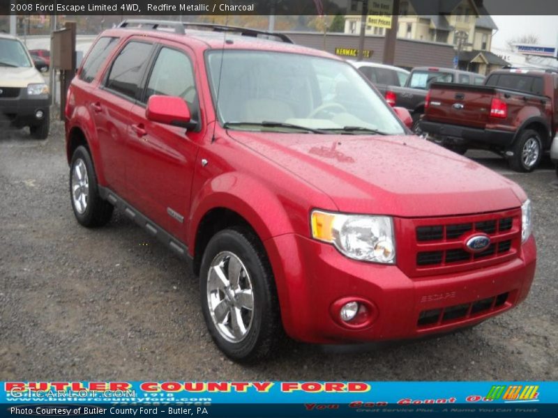 Redfire Metallic / Charcoal 2008 Ford Escape Limited 4WD