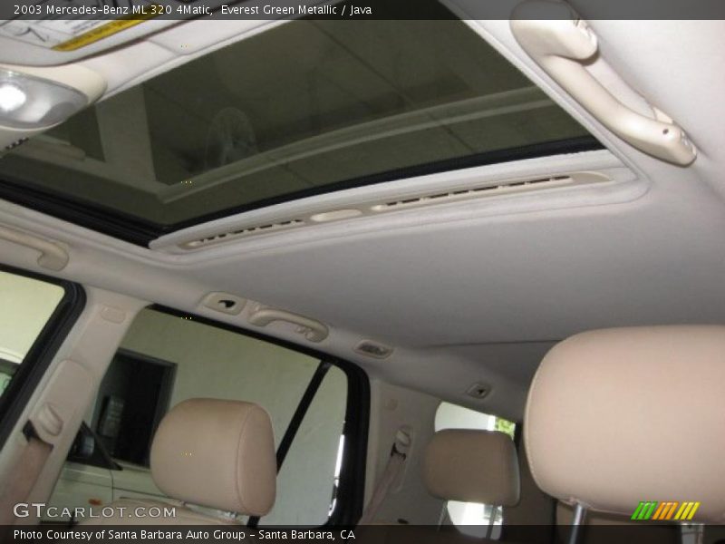 Sunroof of 2003 ML 320 4Matic