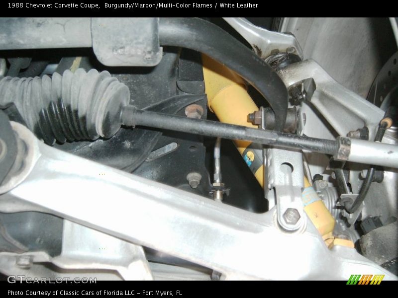 Burgundy/Maroon/Multi-Color Flames / White Leather 1988 Chevrolet Corvette Coupe