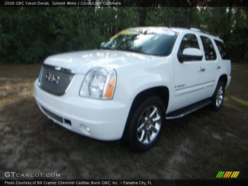 Summit White / Cocoa/Light Cashmere 2008 GMC Yukon Denali