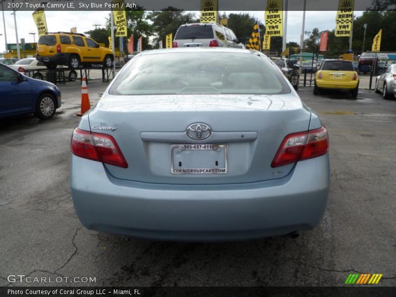 Sky Blue Pearl / Ash 2007 Toyota Camry LE
