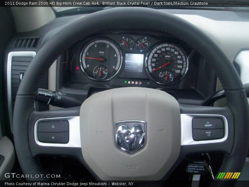 Brilliant Black Crystal Pearl / Dark Slate/Medium Graystone 2011 Dodge Ram 2500 HD Big Horn Crew Cab 4x4