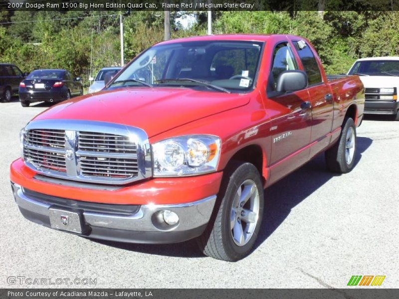 Flame Red / Medium Slate Gray 2007 Dodge Ram 1500 Big Horn Edition Quad Cab