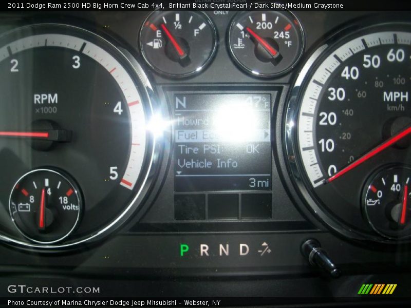 Brilliant Black Crystal Pearl / Dark Slate/Medium Graystone 2011 Dodge Ram 2500 HD Big Horn Crew Cab 4x4
