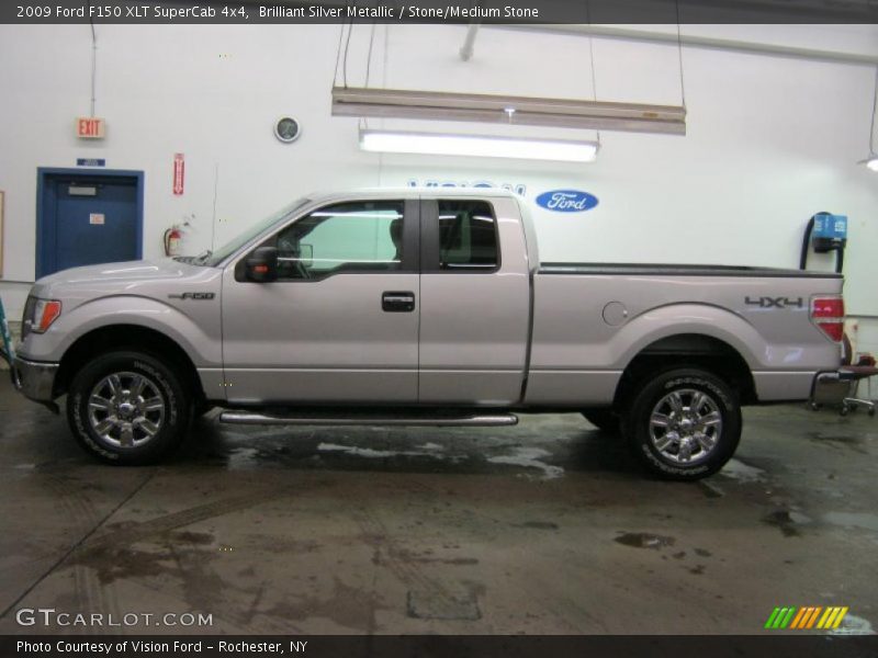 Brilliant Silver Metallic / Stone/Medium Stone 2009 Ford F150 XLT SuperCab 4x4