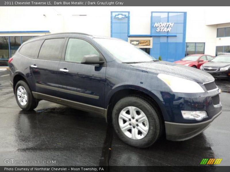 Dark Blue Metallic / Dark Gray/Light Gray 2011 Chevrolet Traverse LS
