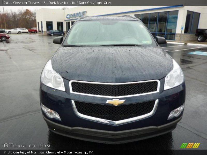 Dark Blue Metallic / Dark Gray/Light Gray 2011 Chevrolet Traverse LS