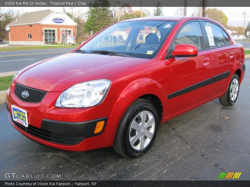 Tropical Red / Gray 2009 Kia Rio LX Sedan