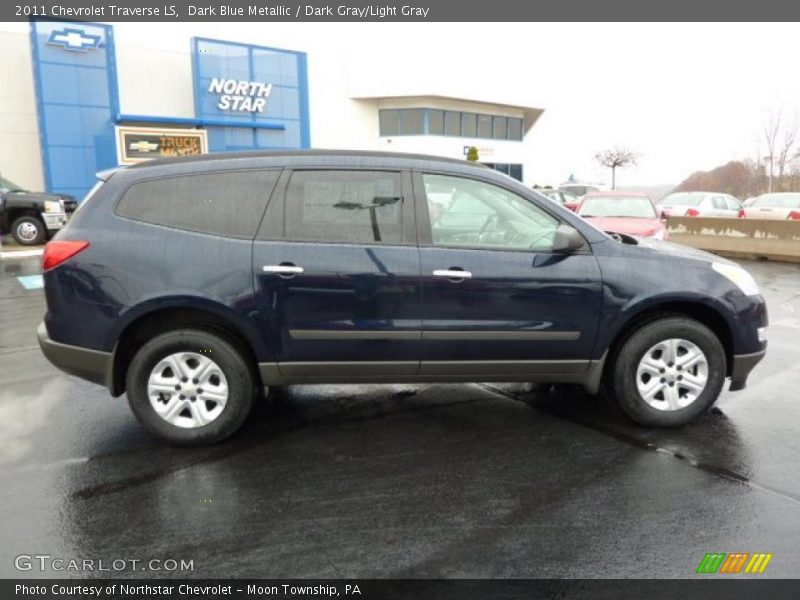 Dark Blue Metallic / Dark Gray/Light Gray 2011 Chevrolet Traverse LS