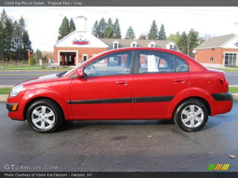 Tropical Red / Gray 2009 Kia Rio LX Sedan