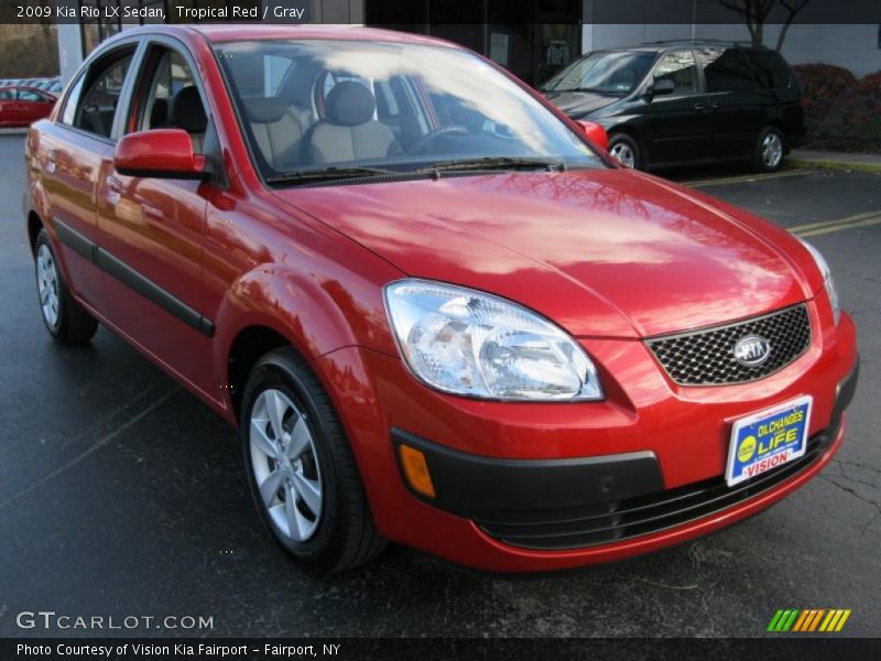 Tropical Red / Gray 2009 Kia Rio LX Sedan