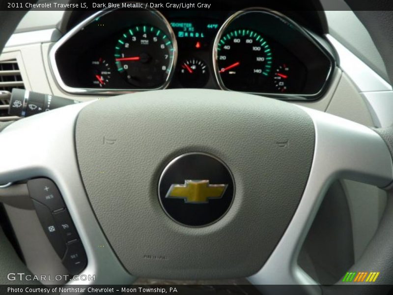 Dark Blue Metallic / Dark Gray/Light Gray 2011 Chevrolet Traverse LS