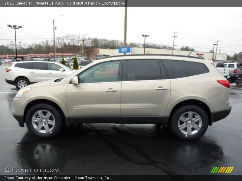 Gold Mist Metallic / Ebony/Ebony 2011 Chevrolet Traverse LT AWD