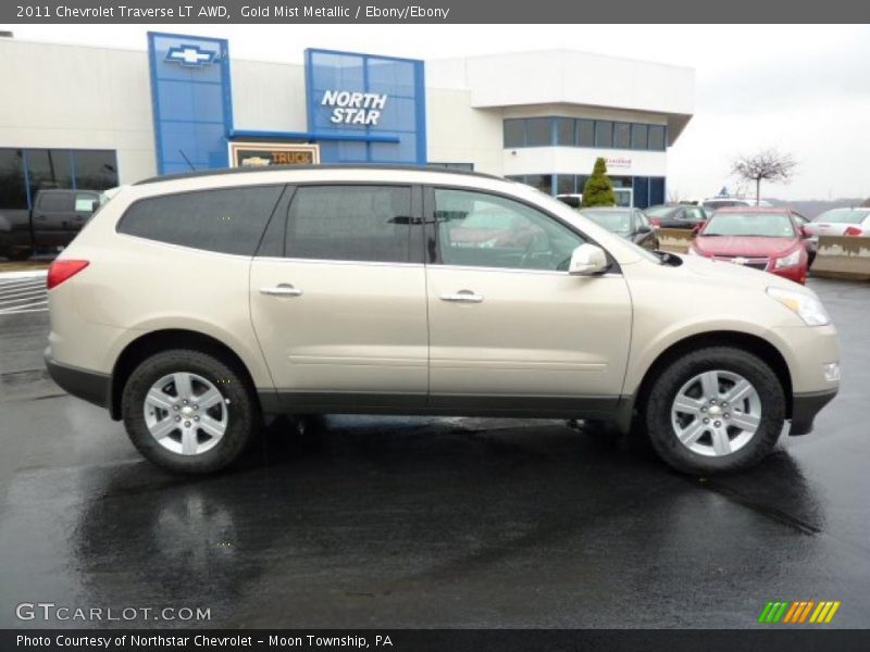 Gold Mist Metallic / Ebony/Ebony 2011 Chevrolet Traverse LT AWD