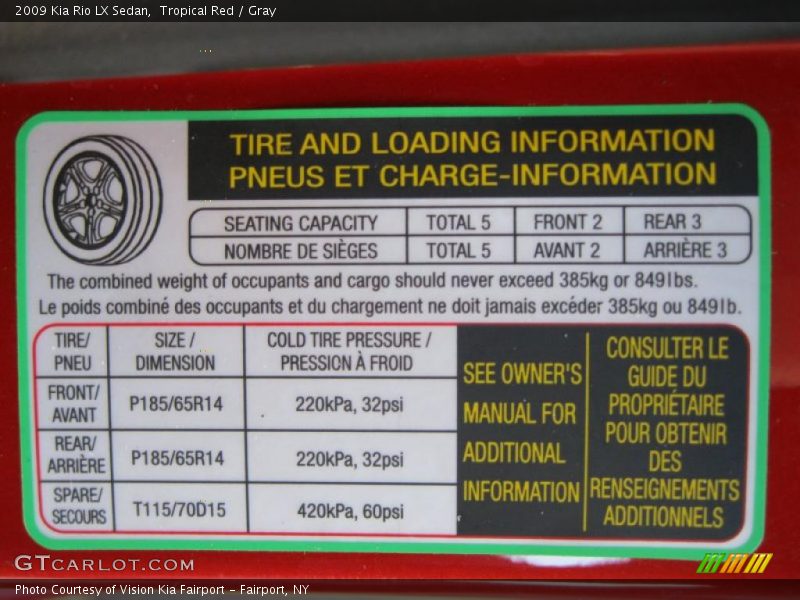 Tropical Red / Gray 2009 Kia Rio LX Sedan