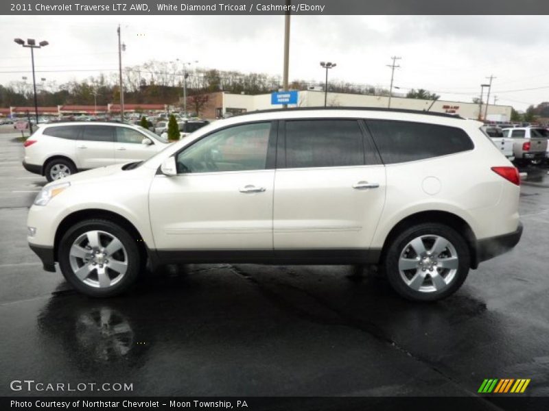 White Diamond Tricoat / Cashmere/Ebony 2011 Chevrolet Traverse LTZ AWD