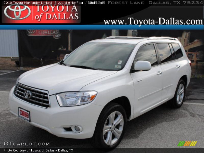 Blizzard White Pearl / Sand Beige 2010 Toyota Highlander Limited