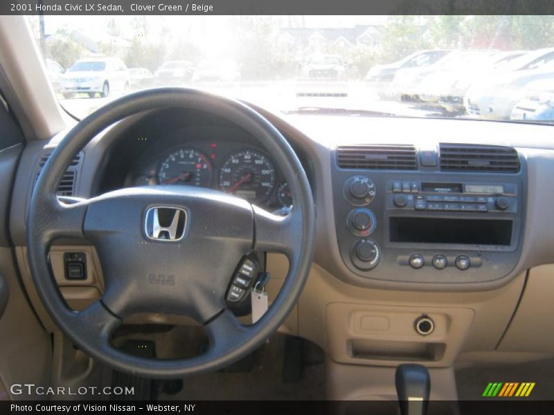 Clover Green / Beige 2001 Honda Civic LX Sedan