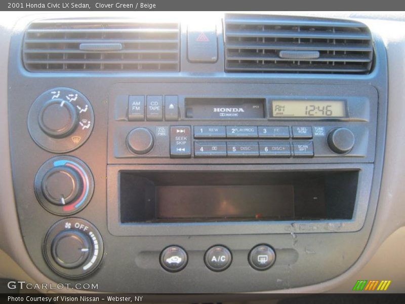 Clover Green / Beige 2001 Honda Civic LX Sedan