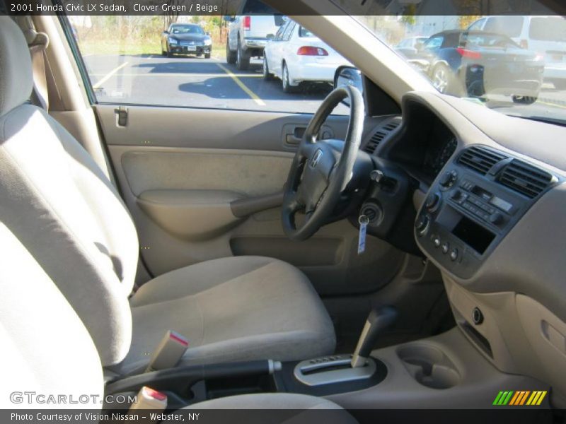 Clover Green / Beige 2001 Honda Civic LX Sedan