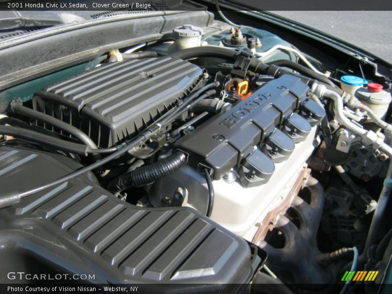 Clover Green / Beige 2001 Honda Civic LX Sedan