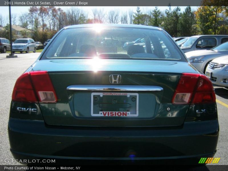 Clover Green / Beige 2001 Honda Civic LX Sedan