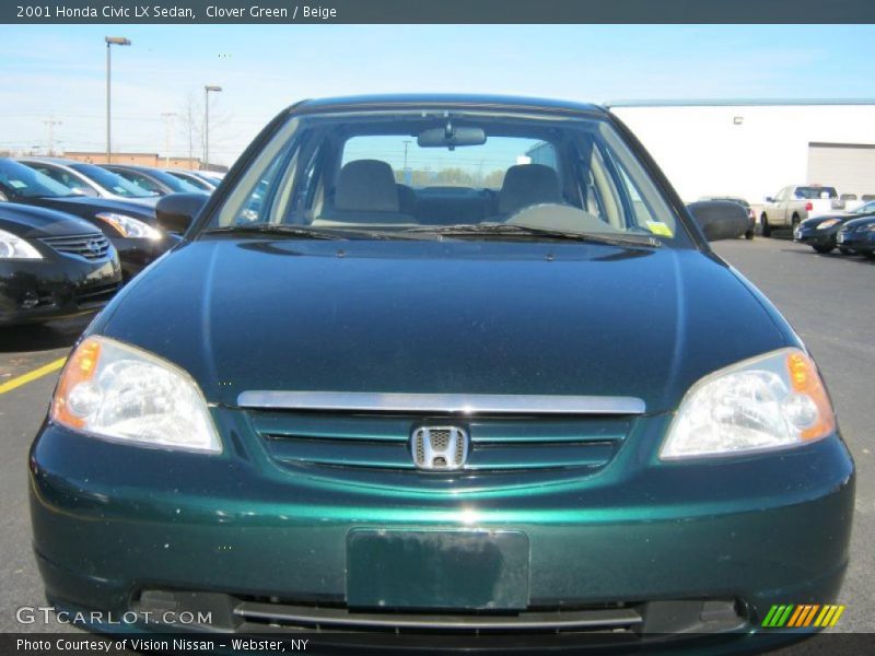 Clover Green / Beige 2001 Honda Civic LX Sedan