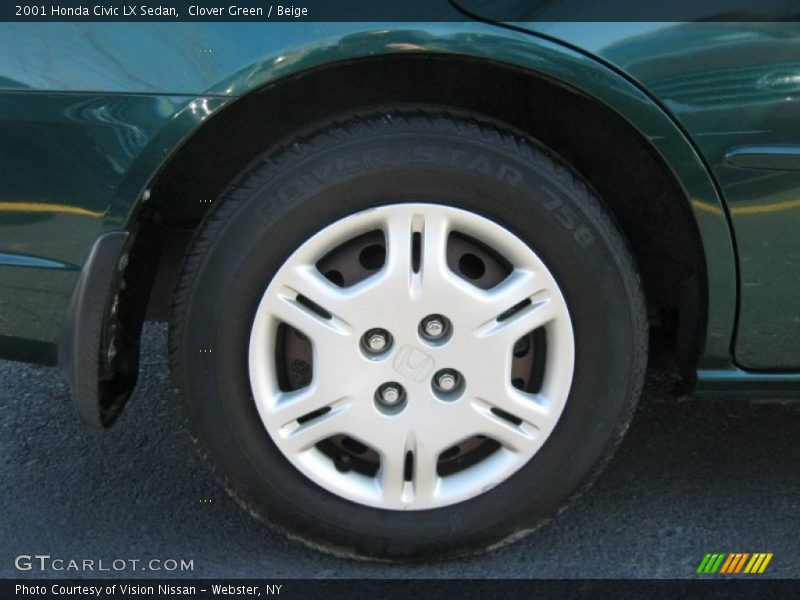 Clover Green / Beige 2001 Honda Civic LX Sedan