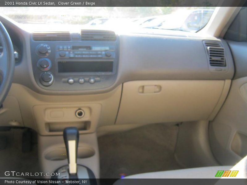 Clover Green / Beige 2001 Honda Civic LX Sedan