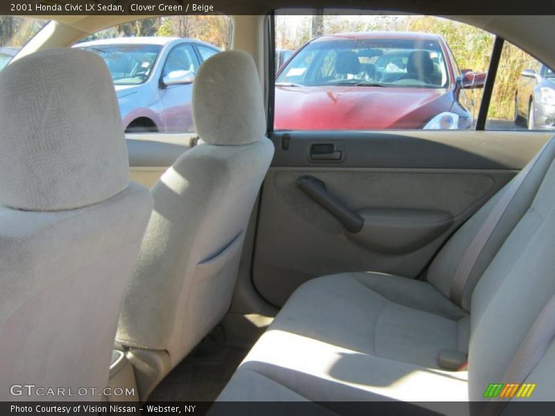 Clover Green / Beige 2001 Honda Civic LX Sedan