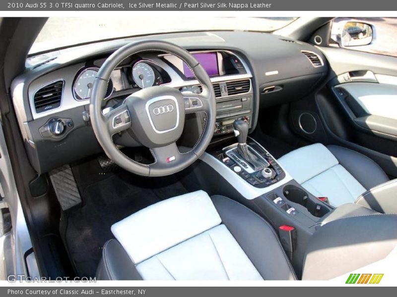 Pearl Silver Silk Nappa Leather Interior - 2010 S5 3.0 TFSI quattro Cabriolet 