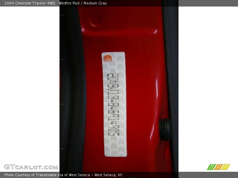 Wildfire Red / Medium Gray 2004 Chevrolet Tracker 4WD