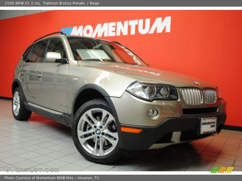 Platinum Bronze Metallic / Beige 2008 BMW X3 3.0si
