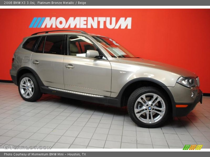 Platinum Bronze Metallic / Beige 2008 BMW X3 3.0si