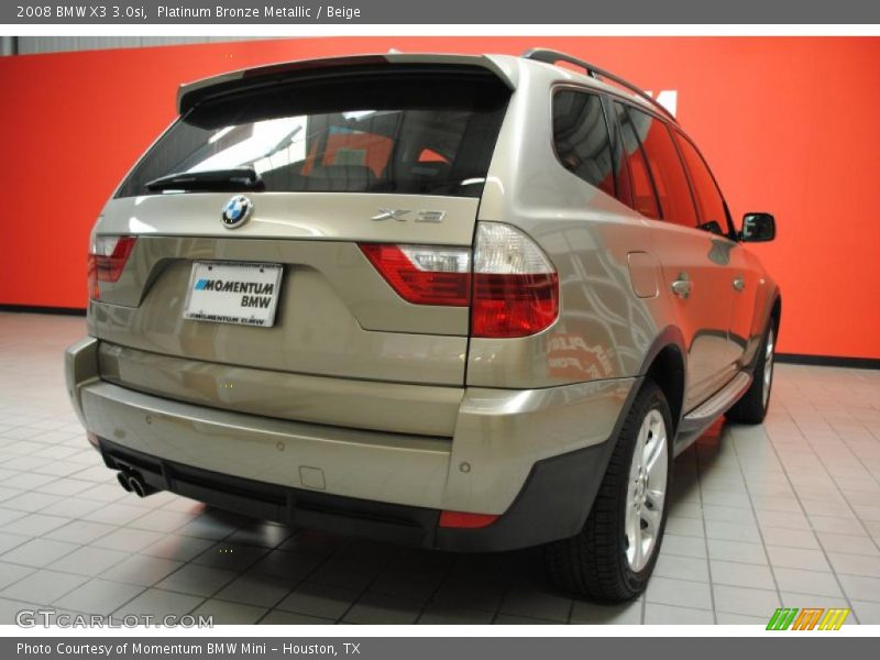 Platinum Bronze Metallic / Beige 2008 BMW X3 3.0si