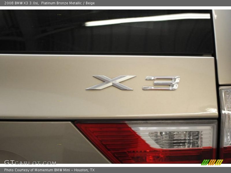 Platinum Bronze Metallic / Beige 2008 BMW X3 3.0si