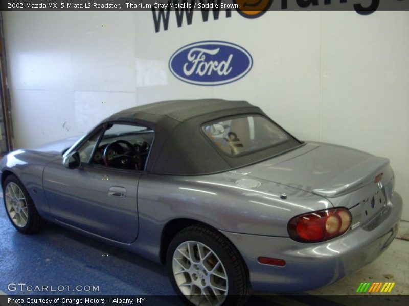 Titanium Gray Metallic / Saddle Brown 2002 Mazda MX-5 Miata LS Roadster