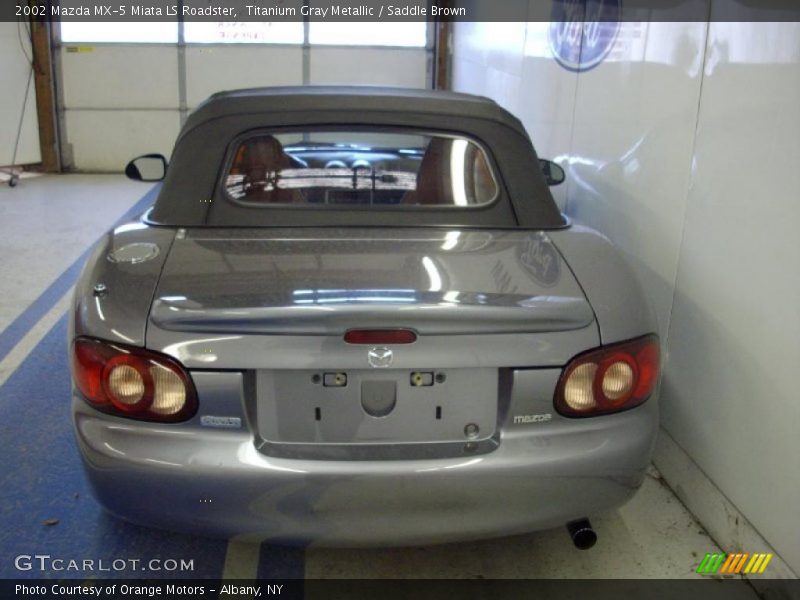 Titanium Gray Metallic / Saddle Brown 2002 Mazda MX-5 Miata LS Roadster