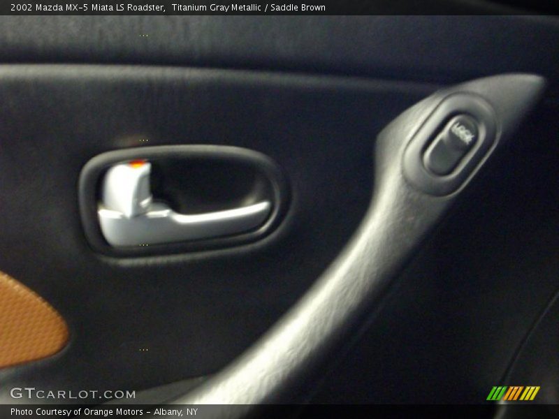Titanium Gray Metallic / Saddle Brown 2002 Mazda MX-5 Miata LS Roadster