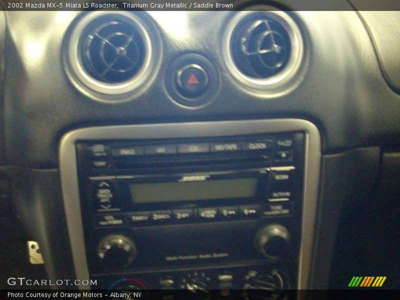 Titanium Gray Metallic / Saddle Brown 2002 Mazda MX-5 Miata LS Roadster
