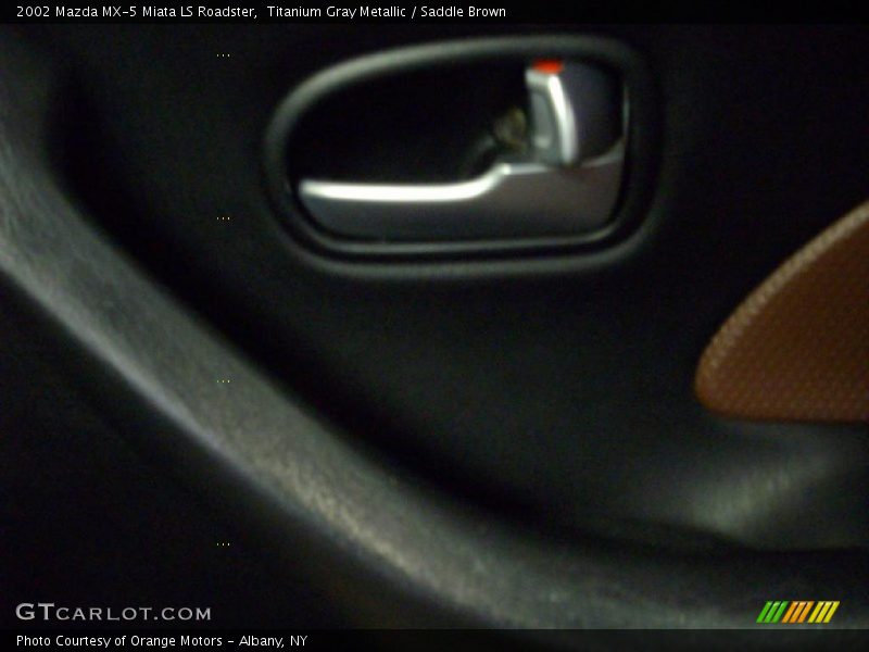 Titanium Gray Metallic / Saddle Brown 2002 Mazda MX-5 Miata LS Roadster