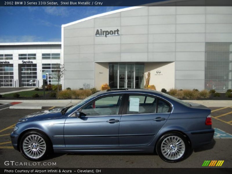 Steel Blue Metallic / Grey 2002 BMW 3 Series 330i Sedan