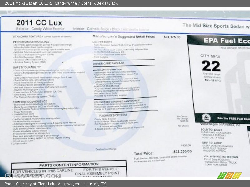  2011 CC Lux Window Sticker