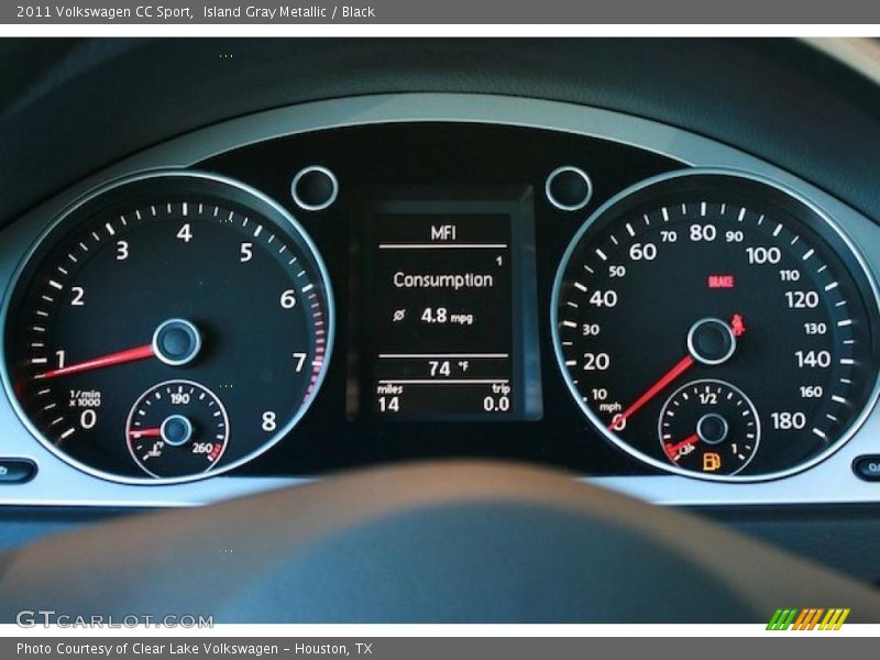 Island Gray Metallic / Black 2011 Volkswagen CC Sport