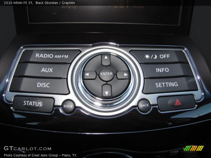 Controls of 2010 FX 35