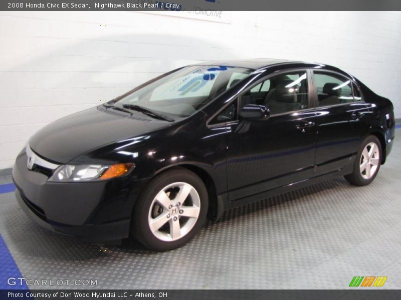 Nighthawk Black Pearl / Gray 2008 Honda Civic EX Sedan